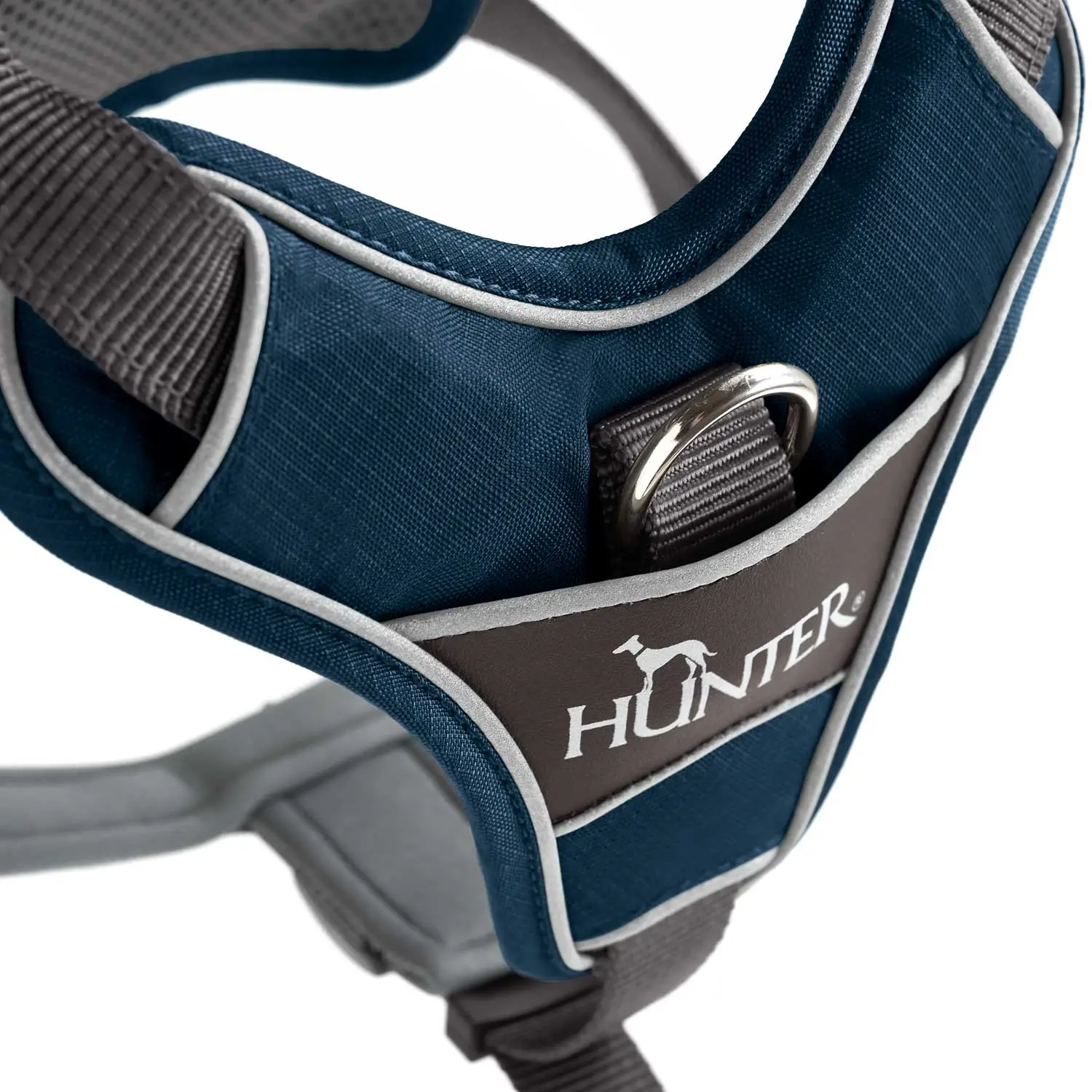 Hunter Divo hundesele XS petrol/grå just mave 34-47 cm - Stabil pasform og synlig sikkerhed